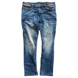 J Jill DENIM Blue Distressed Authentic Fit Jeans